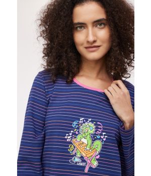 Woody Meisjes-Dames Pyjama multicolor streep