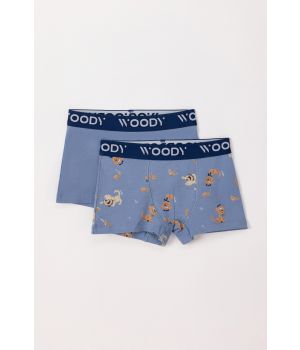 Woody Jongens Boxer set blauw + labradoo