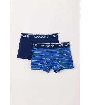 Woody Jongens Boxer set donkerblauw + bl