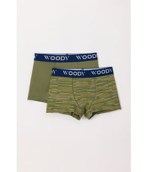 Woody Jongens Boxer set kakigroen + stre