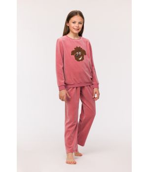 Woody Meisjes-Dames Pyjama zachtroos