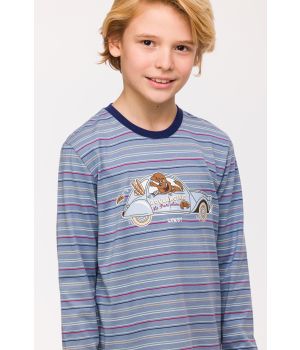 Woody Jongens-Heren Pyjama multicolor streep