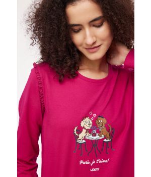 Woody Meisjes-Dames Pyjama framboos-rood