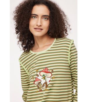 Woody Meisjes-Dames Pyjama multicolor streep