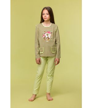 Woody Meisjes-Dames Pyjama multicolor streep