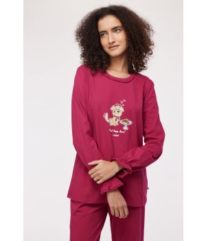 Woody Meisjes-Dames Pyjama framboos-rood