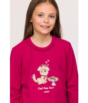 Woody Meisjes-Dames Pyjama framboos-rood