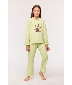 Woody Meisjes-Dames Pyjama lichtgroen