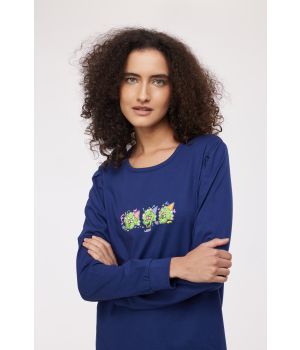 Woody Meisjes-Dames Pyjama donkerblauw