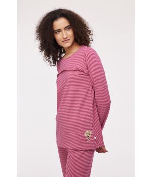 Woody Meisjes-Dames Pyjama roze streep