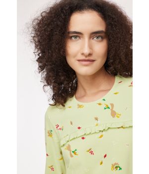 Woody Meisjes-Dames Pyjama eendjes print lichtg