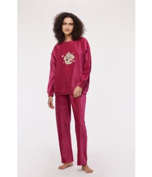 Woody Meisjes-Dames Pyjama framboos-rood