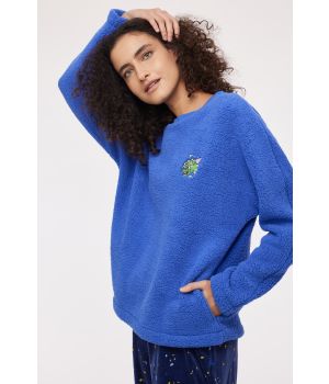 Woody Meisjes-Dames sweater en broek hoogblauw