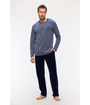 Woody Jongens-Heren Pyjama blauwe streep