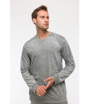 Woody Jongens-Heren Pyjama grey melange