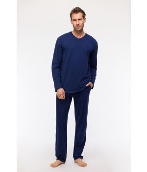 Woody Heren Pyjama donkerblauw