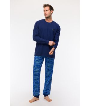 Woody Jongens-Heren Pyjama donkerblauw