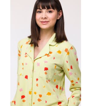 Woody Meisjes-Dames Pyjama herfst print lichtgr