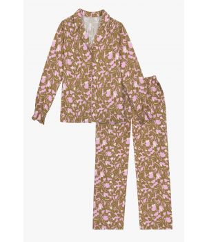 lordsxlilies Dames Pyjama roos-kaki print