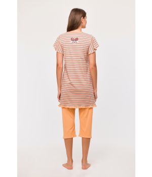 Woody Meisjes-Dames Pyjama multicolor streep