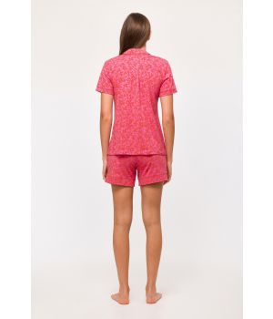 Woody Meisjes-Dames Pyjama rode koraal print