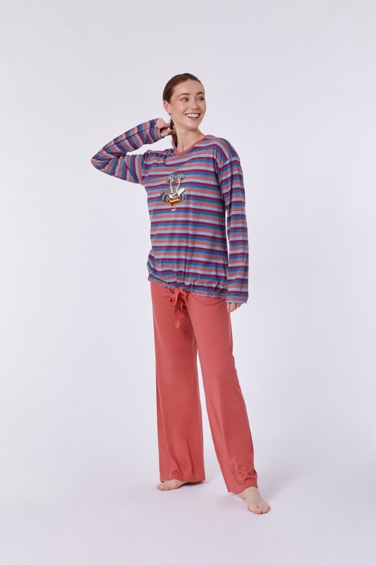 minstens tv Marine Woody Meisjes-Dames pyjama multicolor