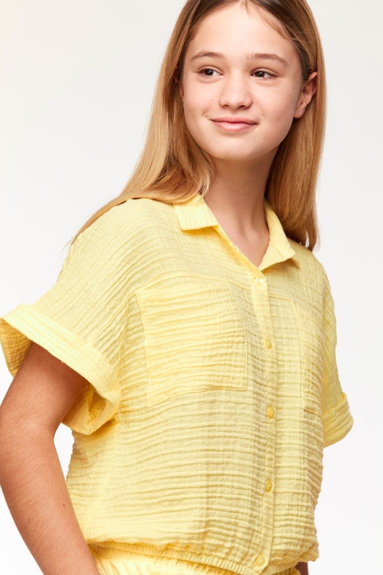 Matig boksen Ontevreden Woody Meisjes-Dames Set van T-shirt en Short geel